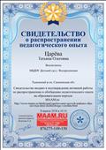 Свидетельство о публикации Свидетельство о публикации